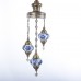 Authentic 3-Piece Ceiling Pendant Chandelier Mosaic Lamp Dome Set Helix